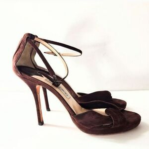 Jimmy Choo Macy Chocolate Brown Suede Women's EU Size 41, US 9.5